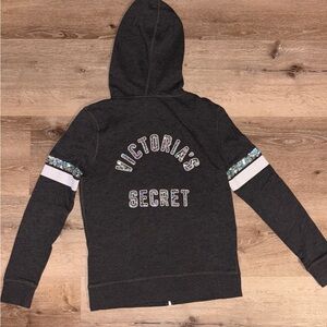 Victoria's Secret BLING Hoodie with Striped Sleeves